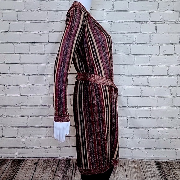 L'Agence Berkeley Wrap Cardigan Khaki in Multi Stripe - Rated A no tags - Picture 3 of 8